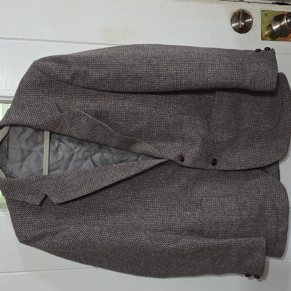 VonFurstenberg Prince Egon Collection Mens Wool Blazer Sports Coat Gray/Tan 40R